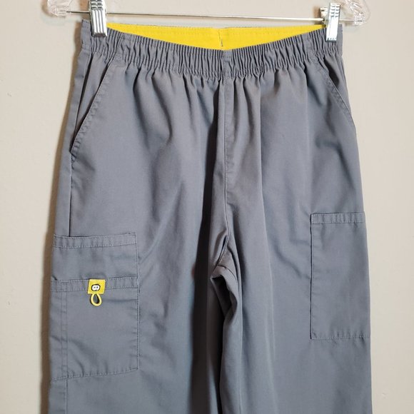 WonderWink Gray Quebec Elastic Cargo Scrub Pants Medium - Picture 3 of 10